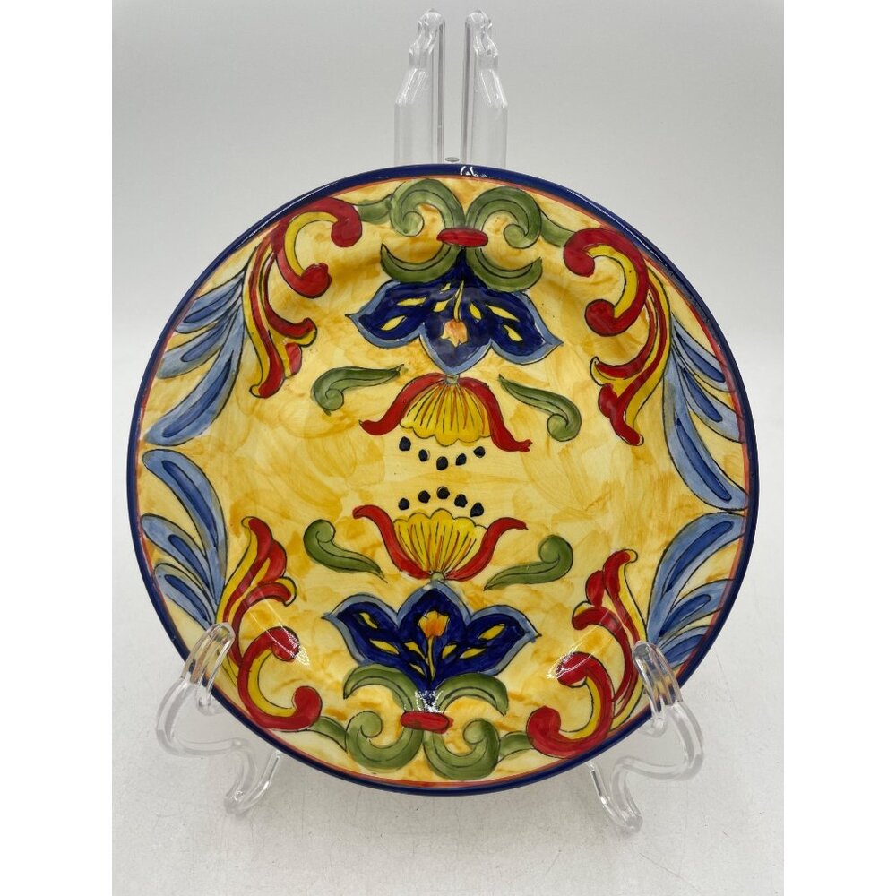 Talavera Hand-Painted Decorative Plate 8" Floral Design Vintage Collectible Made